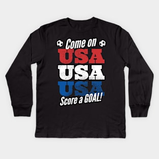 USA World Cup Soccer Fan Russia 2018 Kids Long Sleeve T-Shirt